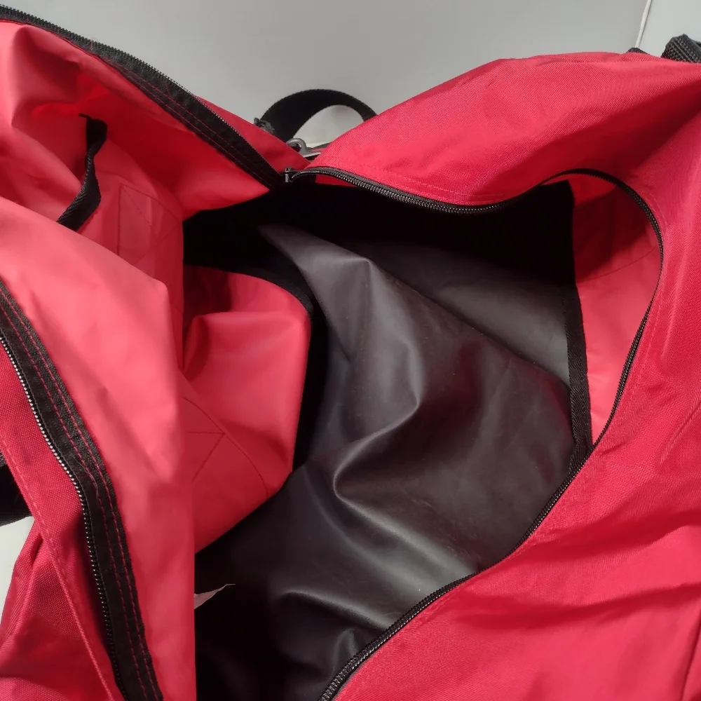 L.L. Bean Adventure Duffel Bag Red Black Travel Gym Bag Camping Overnight A34